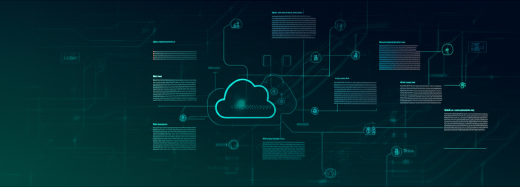 Abstract SRE dashboards and cloud architecture illustration